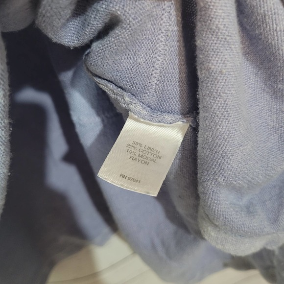 Pure Jill Blue Crew Neck Long Sleeve Pullover Sweater Linen Blend Small Petite - Picture 5 of 5